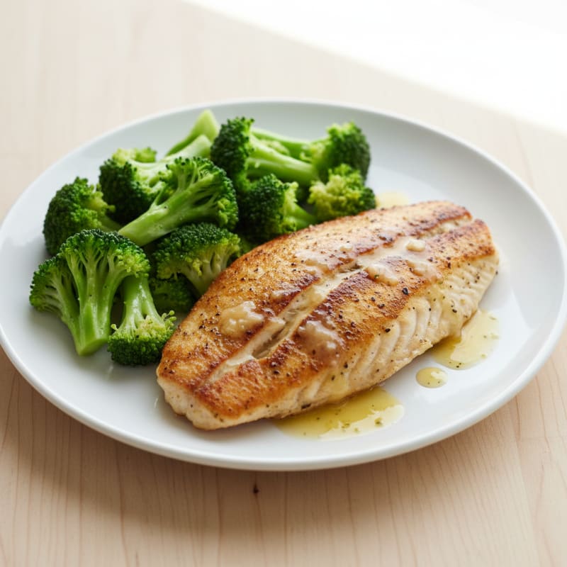 Seared Tilapia with Steamed Broccoli