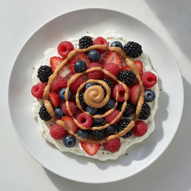 Silky Greek Yogurt Protein Mousse with Mixed Berries