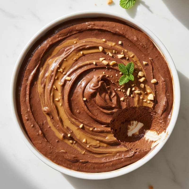 Chocolate Protein Mousse with Silken Tofu and Peanut Butter