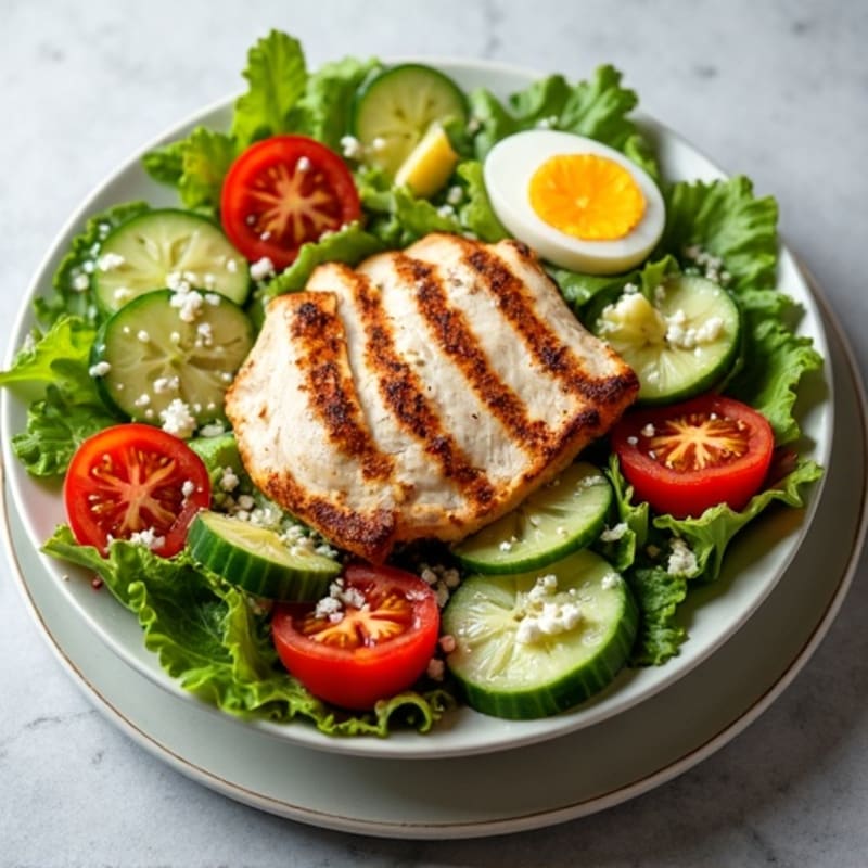 Grilled Chicken Cobb Salad with Fresh Garden Greens