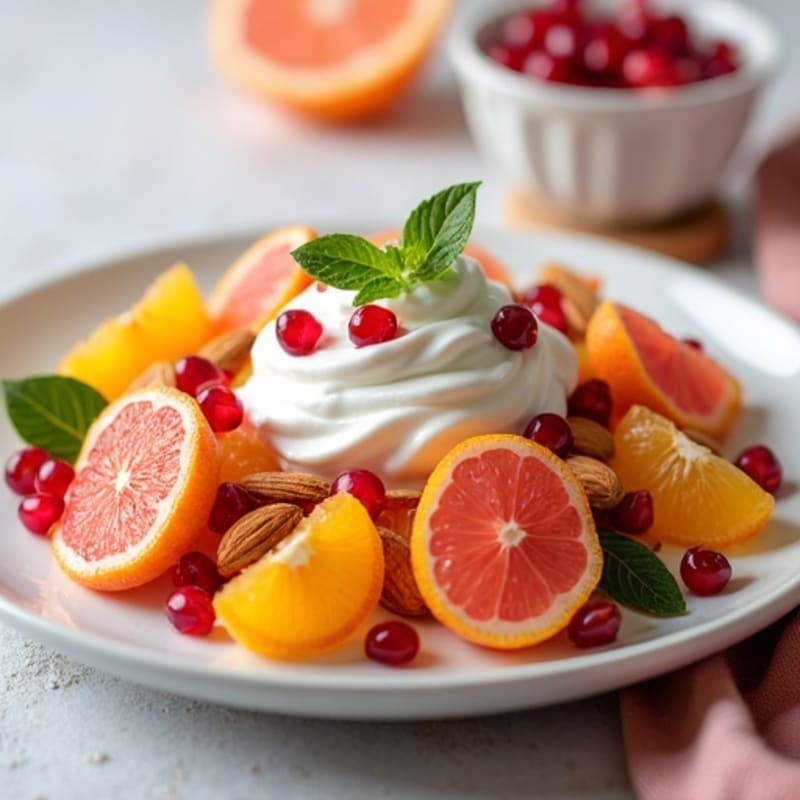 Fresh Citrus Winter Fruit Salad with Creamy Greek Yogurt