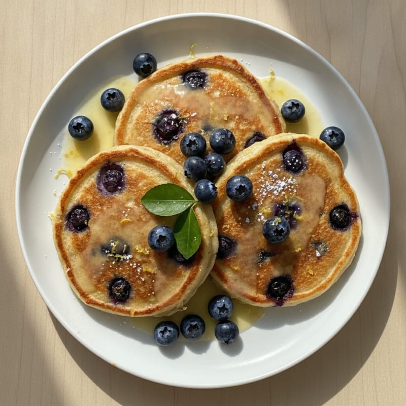 Blueberry Ricotta Pancakes with Lemon Zest