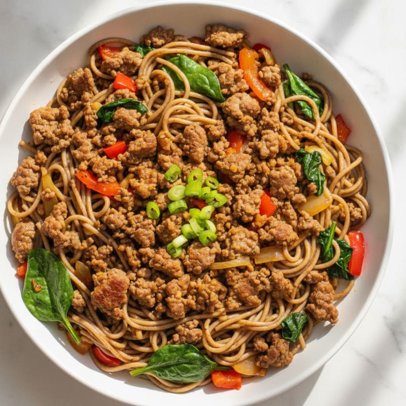 Savory Ground Beef and Noodle Skillet