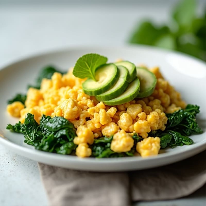 Egg White and Turkey Breast Scramble with Spinach