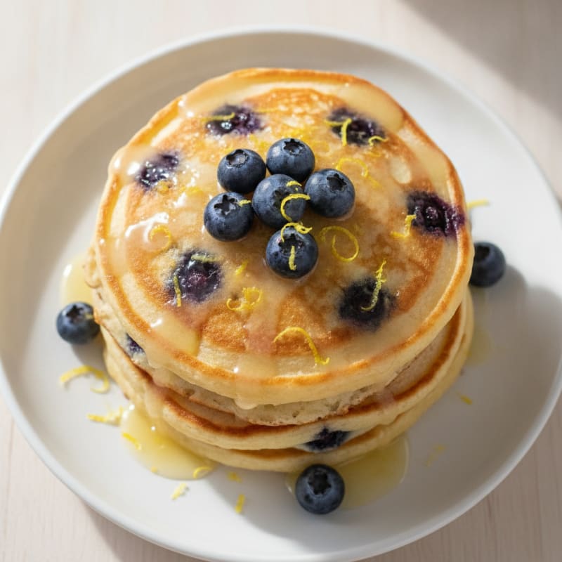 Blueberry Ricotta Pancakes with Lemon Zest