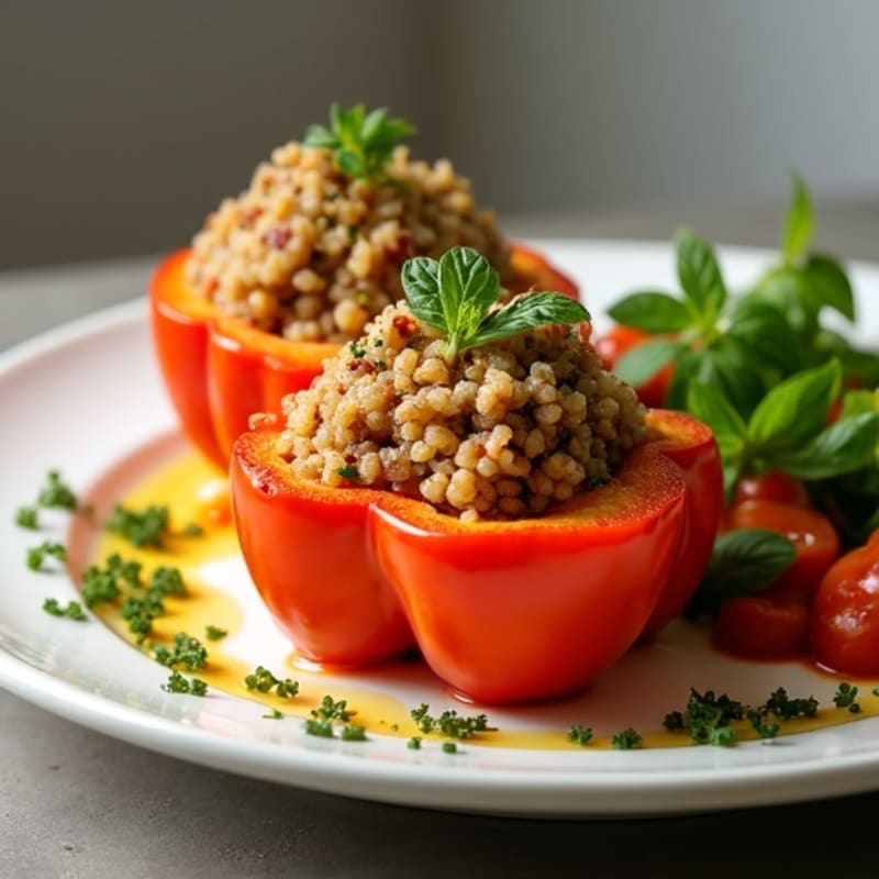 Savory Herb-Stuffed Bell Peppers with Lean Ground Turkey and Quinoa
