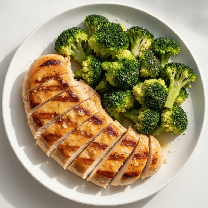 Grilled Chicken Breast with Steamed Broccoli