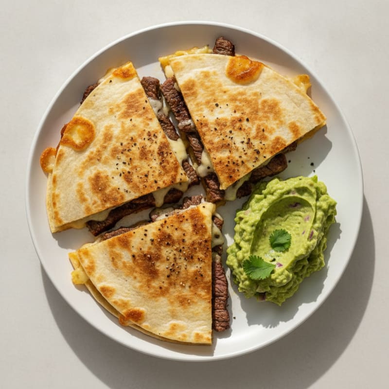 Carne Asada Quesadillas with Guacamole