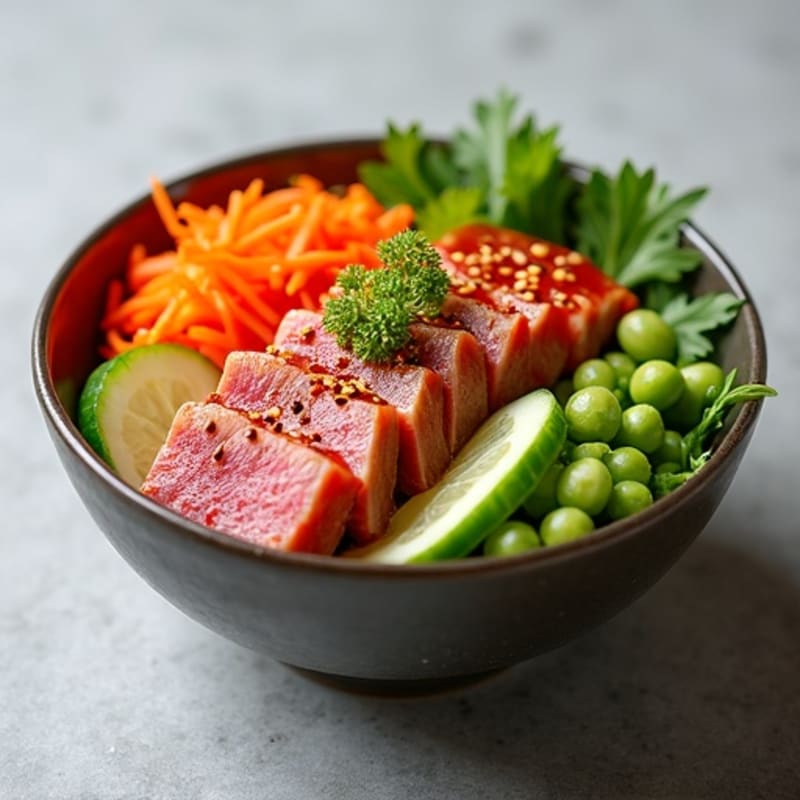 Fresh Spicy Tuna Bowl with Crunchy Vegetables