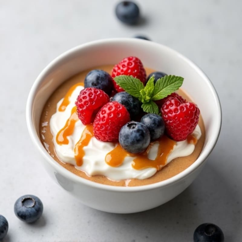 Greek Yogurt Bowl with Almond Butter and Mixed Berries