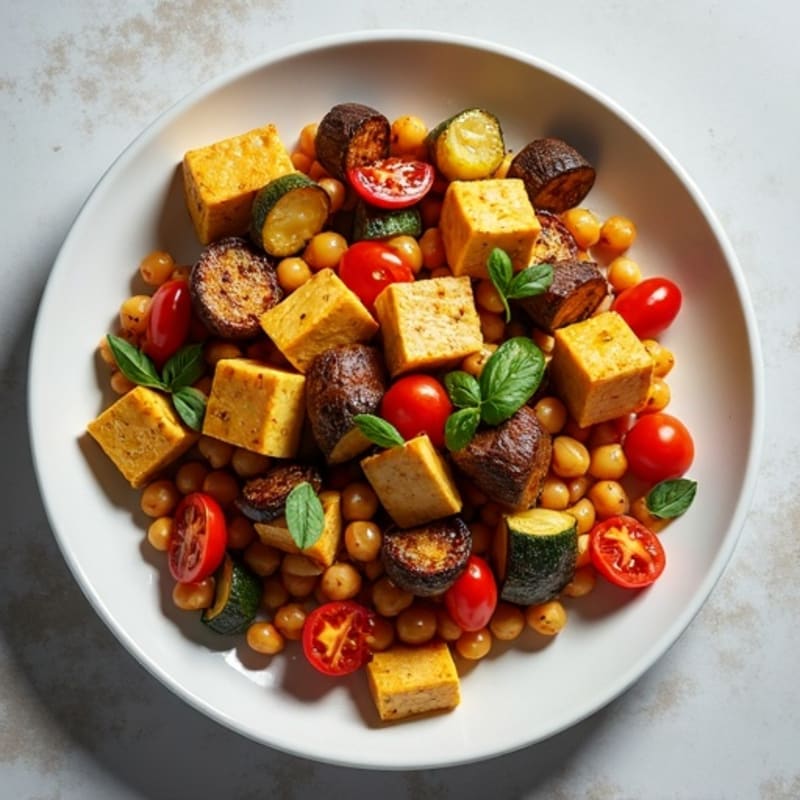 Herb-Roasted Vegetable Ratatouille with Tofu & Chickpeas