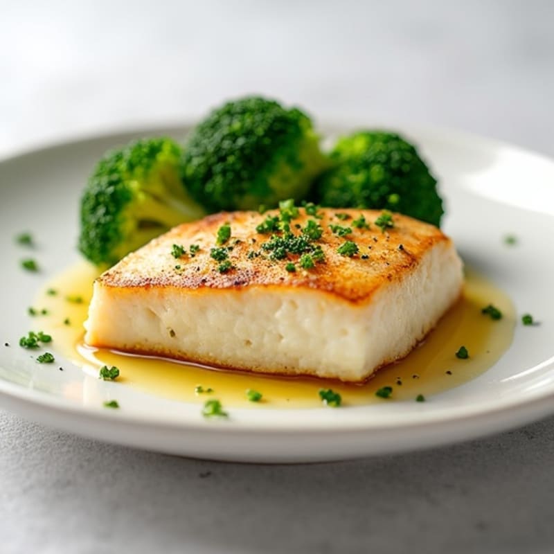 Baked Cod with Steamed Broccoli