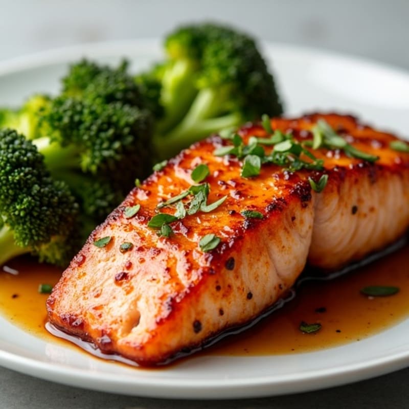 Crispy Teriyaki Glazed Salmon with Roasted Broccoli