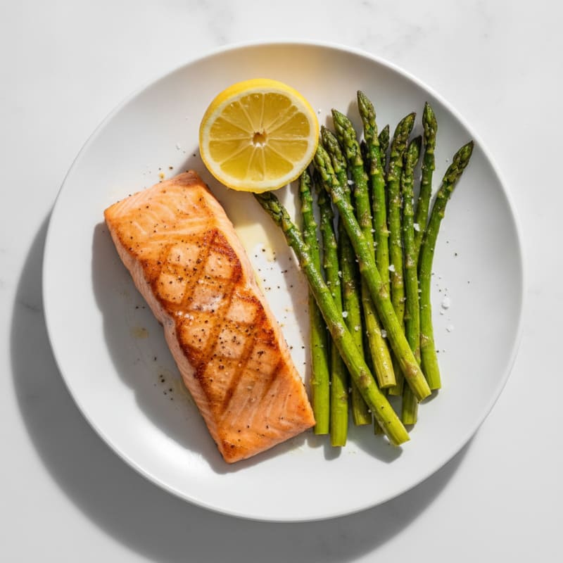 Pan-Seared Salmon with Roasted Asparagus