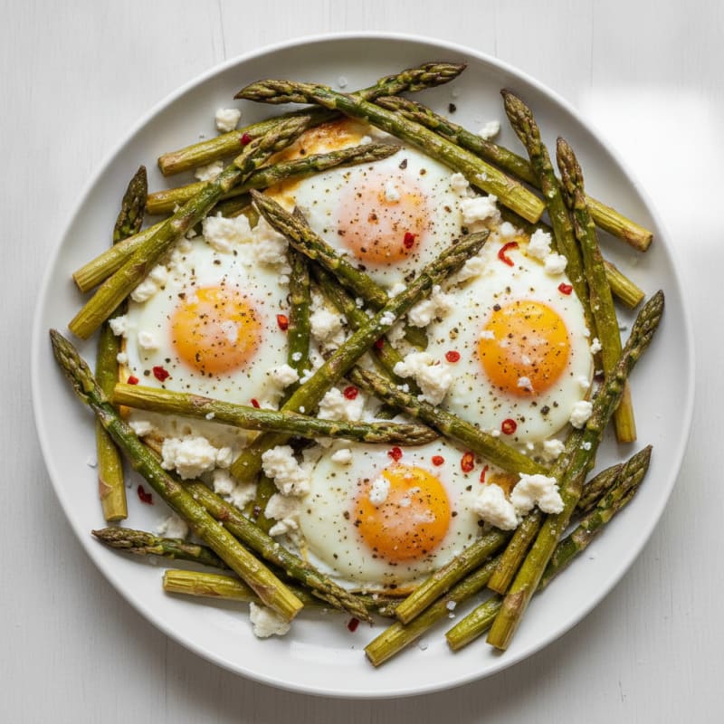 Baked Eggs with Roasted Asparagus
