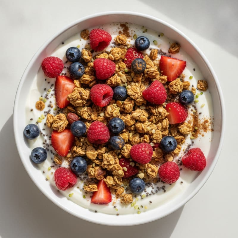 High-Protein Coconut Berry Yogurt Bowl