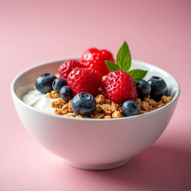 Protein-Packed Greek Yogurt with Fresh Berries and Crunchy Granola