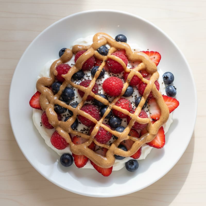 Greek Yogurt Protein Parfait with Berries and Almond Butter