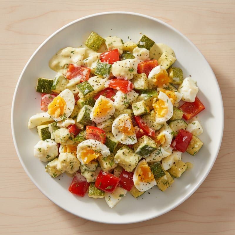 Garden Egg Salad with Roasted Vegetables