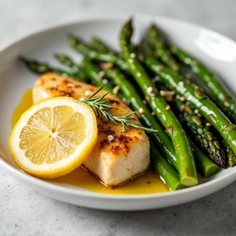 Lemon-Herb Pan-Seared Chicken with Roasted Asparagus