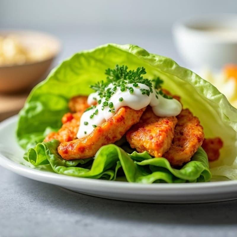 Spicy Buffalo Ranch Chicken Lettuce Wrap
