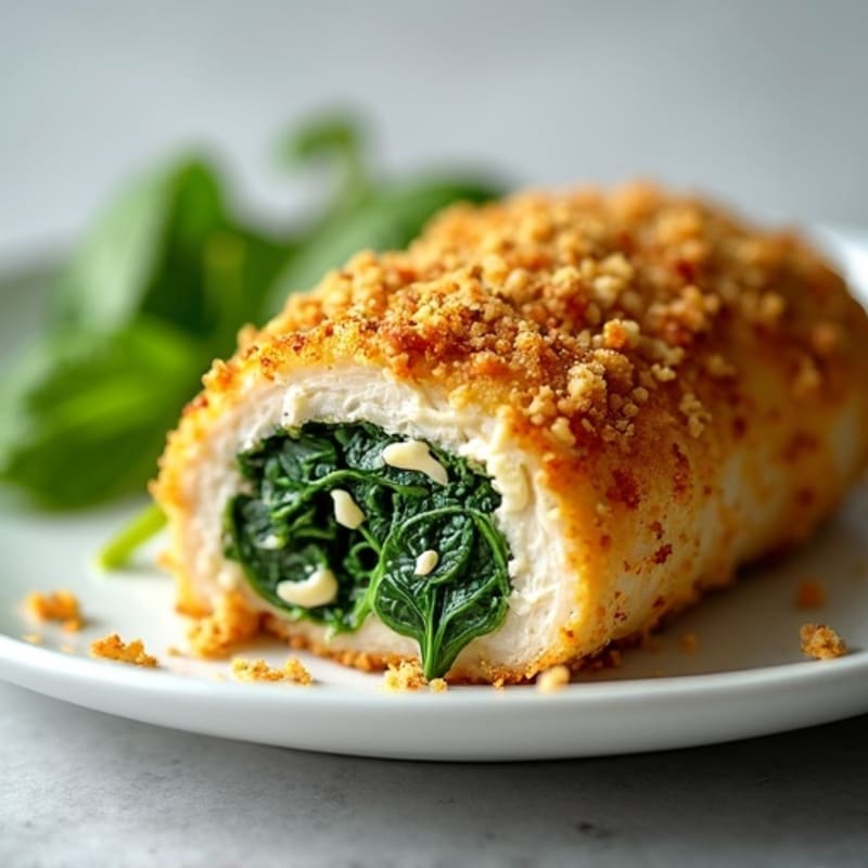Crispy Spinach and Feta Stuffed Chicken Breast