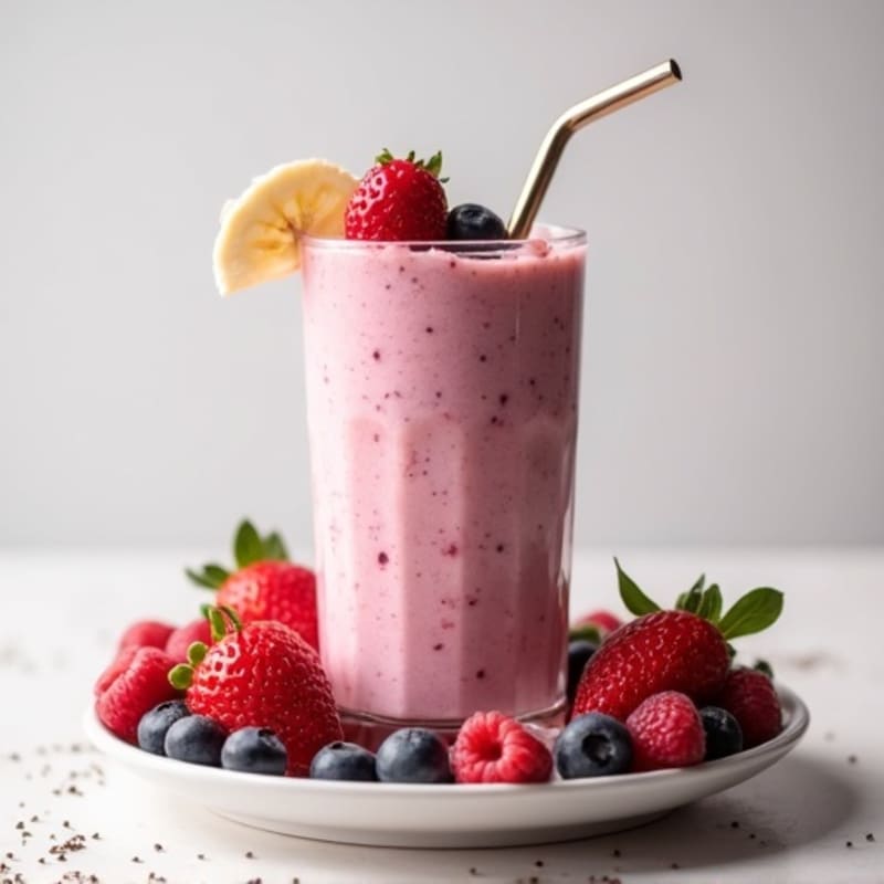 Creamy Vanilla Berry Protein Recovery Smoothie