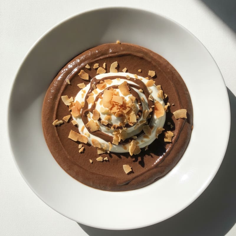 Silky Chocolate Protein Pudding with Toasted Coconut