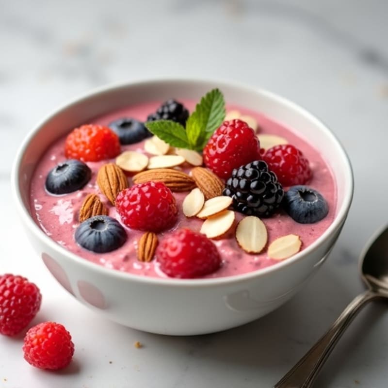 Cottage Cheese Protein Bowl with Berries and Almonds
