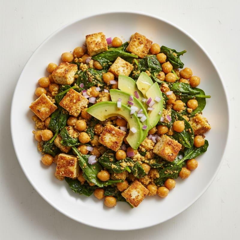 Tofu Scramble with Spinach and Chickpeas
