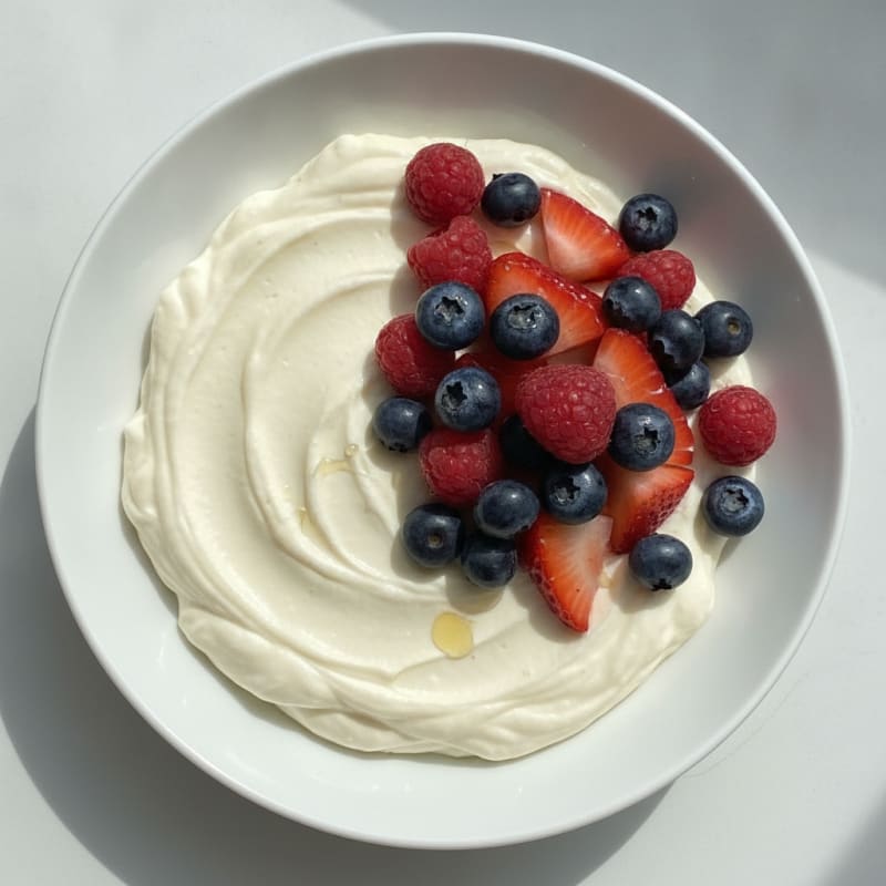 Silky Greek Yogurt Protein Pudding with Mixed Berries