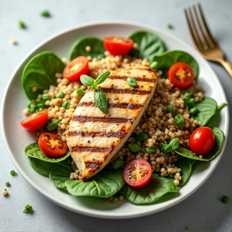 Grilled Chicken and Quinoa Salad with Fresh Greens