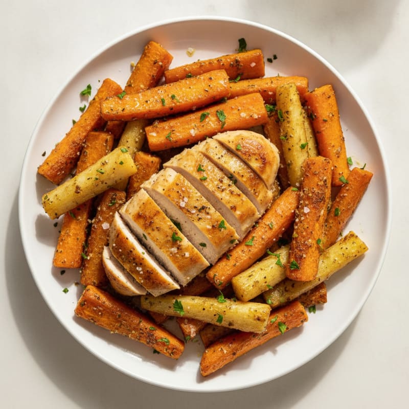 Herb-Roasted Root Vegetables with Chicken