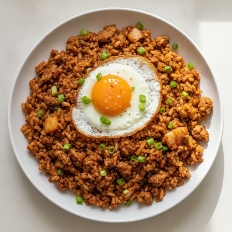 Kimchi Fried Rice with Fried Egg