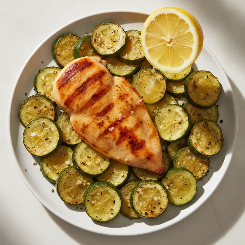 Pan-Seared Chicken with Roasted Zucchini