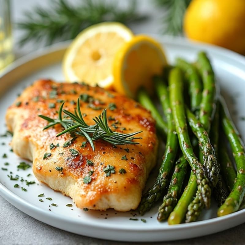 Sheet Pan Lemon-Herb Roasted Chicken and Crispy Asparagus