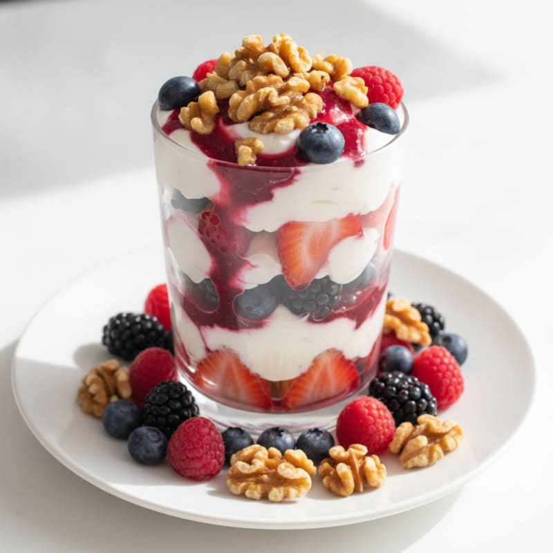 Creamy Greek Yogurt Protein Parfait with Mixed Berries