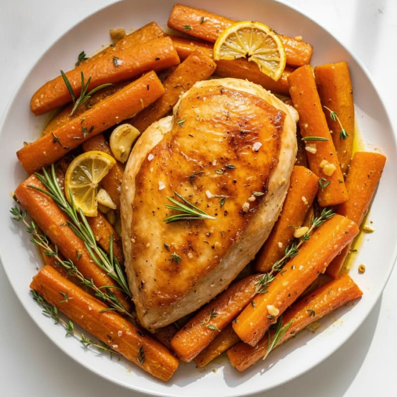 Lemon Herb Roasted Chicken with Root Vegetables