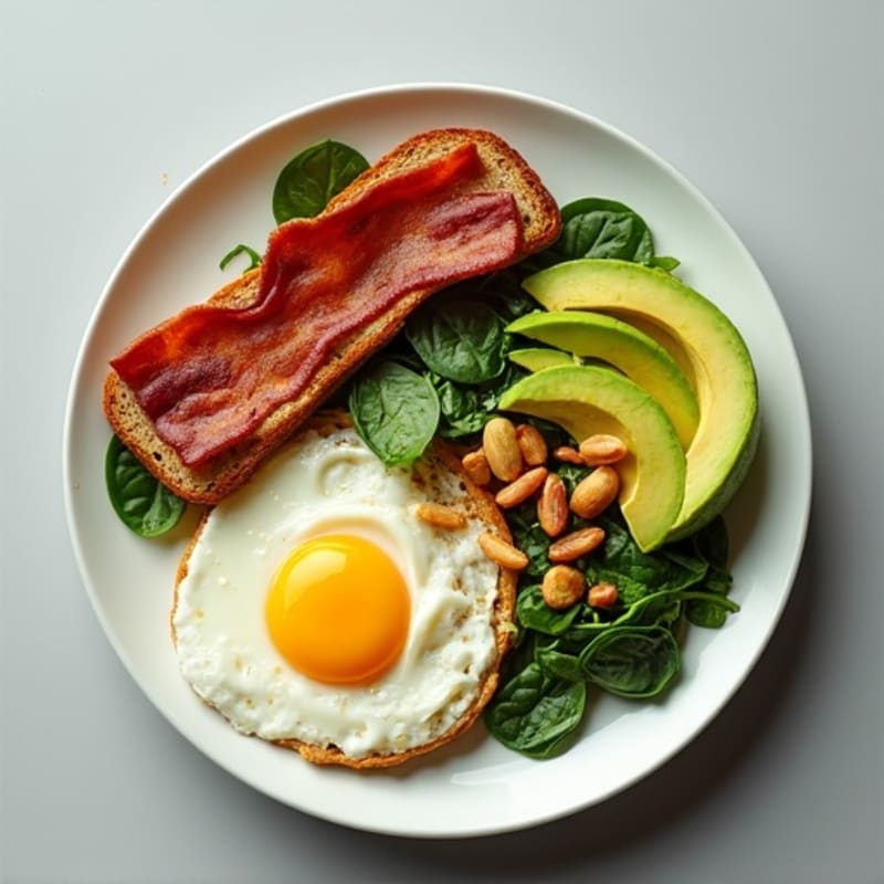 Egg White Scramble with Spinach and Turkey Bacon