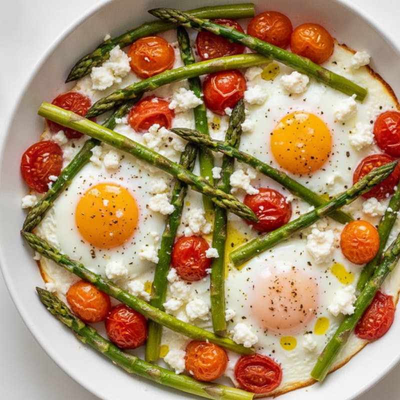 Baked Eggs with Roasted Asparagus