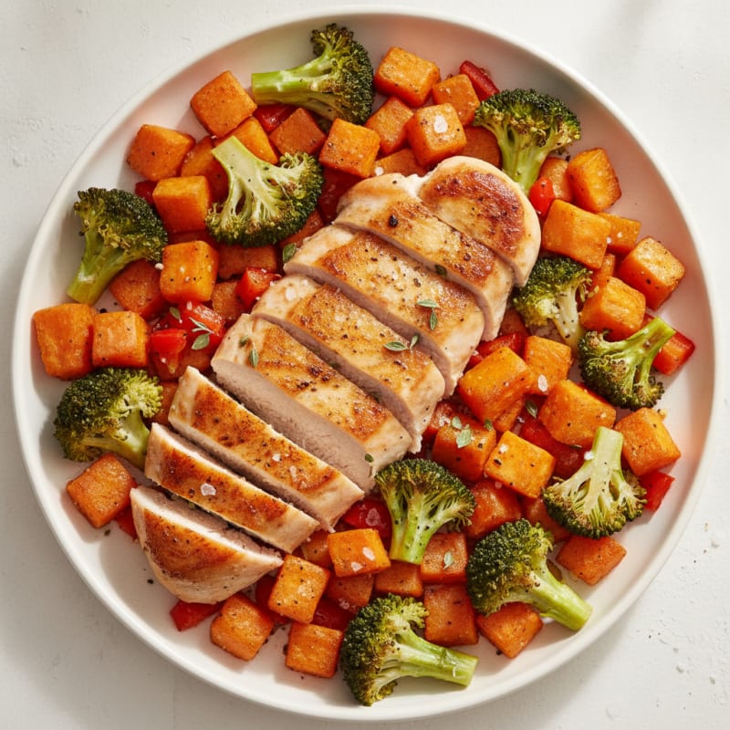 Pan-Seared Chicken with Roasted Vegetables