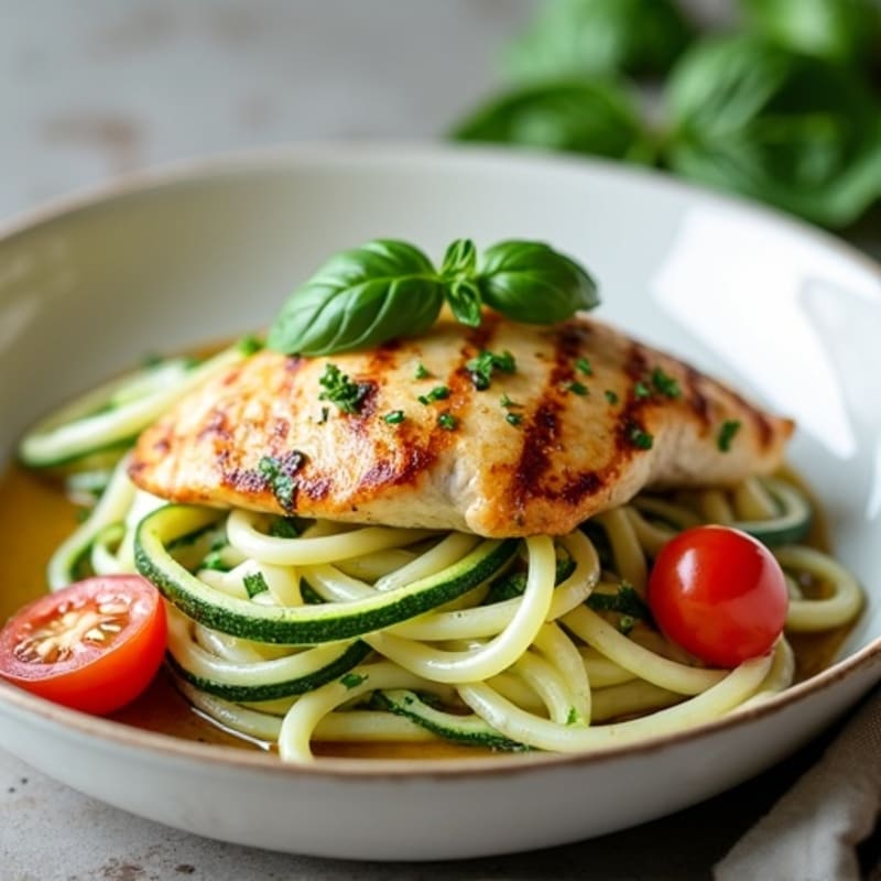 Chicken with Creamy Ricotta Zucchini Noodles