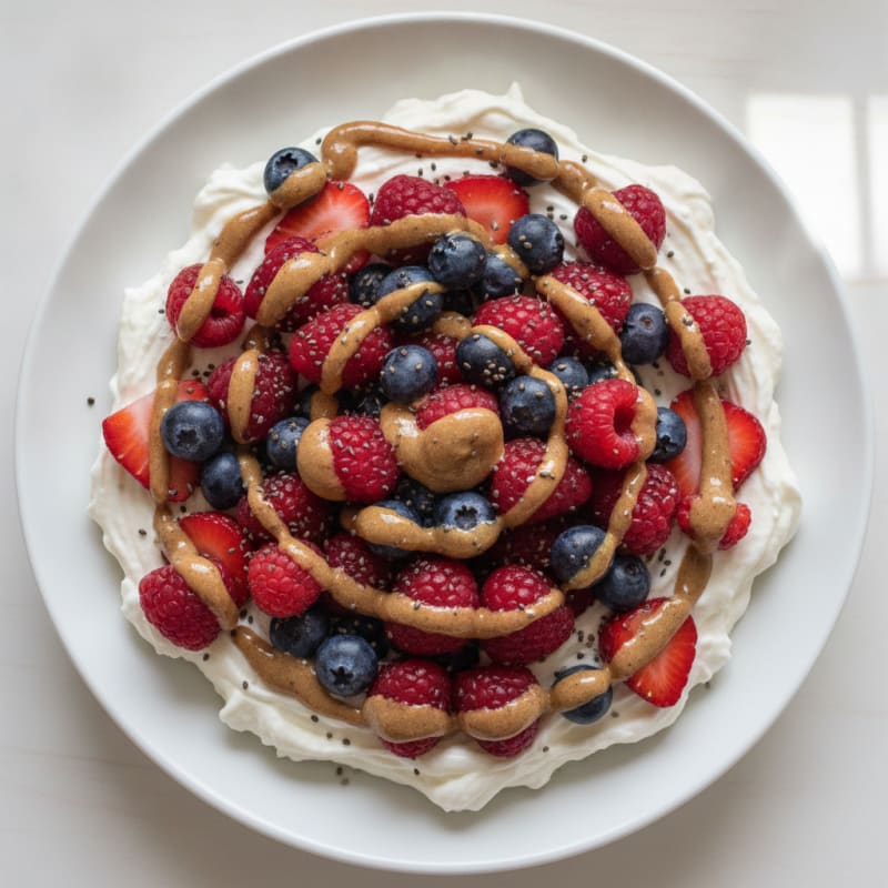 Silky Greek Yogurt Protein Pudding with Mixed Berries