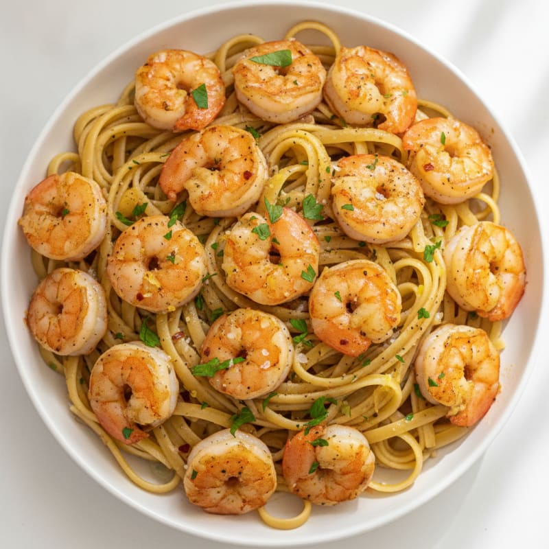 Garlic Butter Shrimp Scampi with Linguine