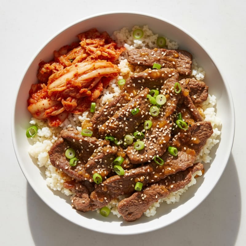 Korean Beef Bulgogi with Kimchi