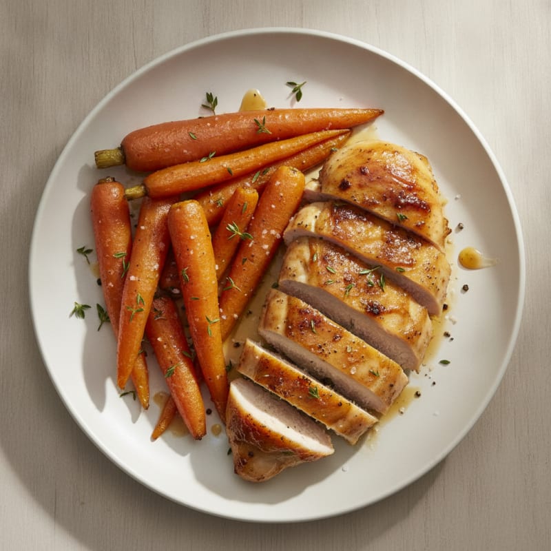 Maple-Glazed Roasted Carrots and Chicken