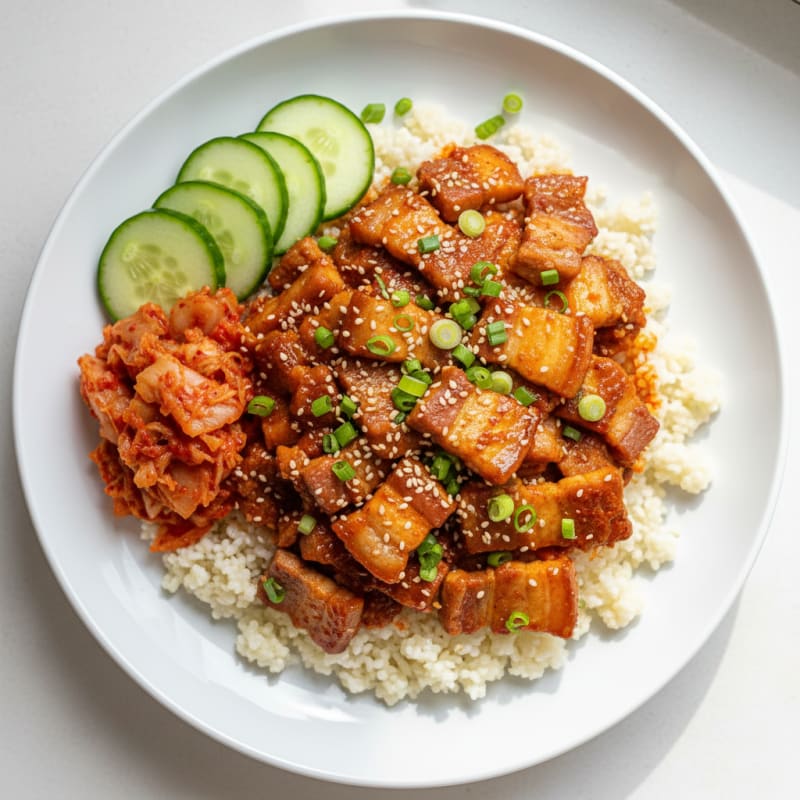 Spicy Gochujang Pork Belly Bowl