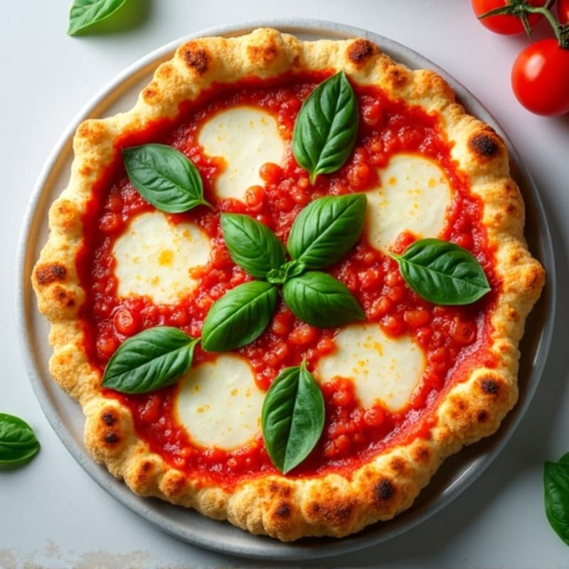 Cauliflower Crust Margherita Pizza with Fresh Basil
