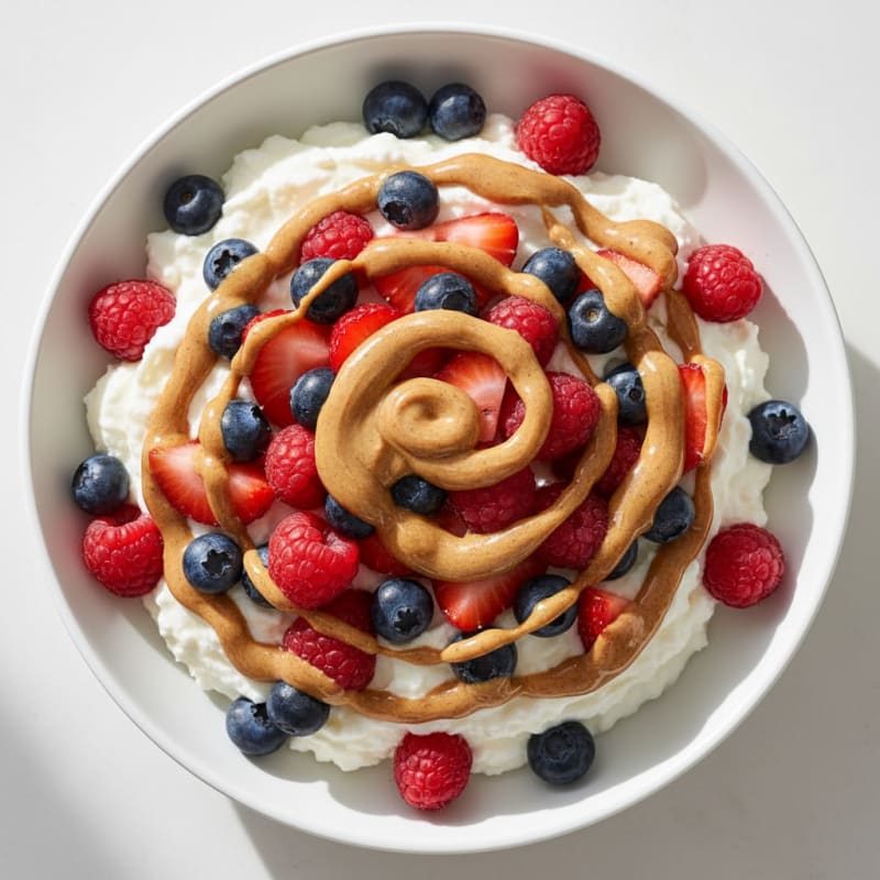 Greek Yogurt Protein Bowl with Mixed Berries and Almond Butter