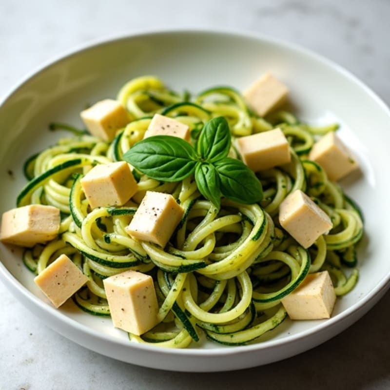 Creamy Cashew Pesto Zucchini Noodles